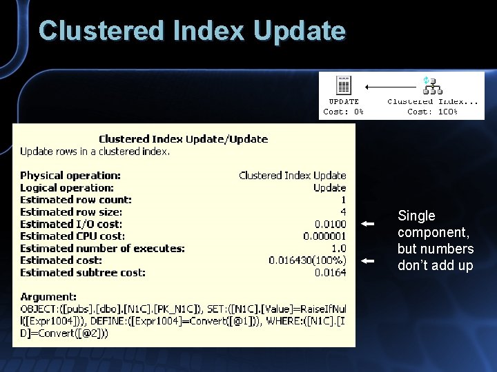 Clustered Index Update Single component, but numbers don’t add up 