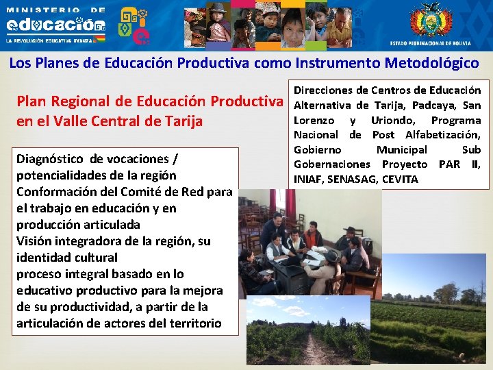 Los Planes de Educación Productiva como Instrumento Metodológico Plan Regional de Educación Productiva en