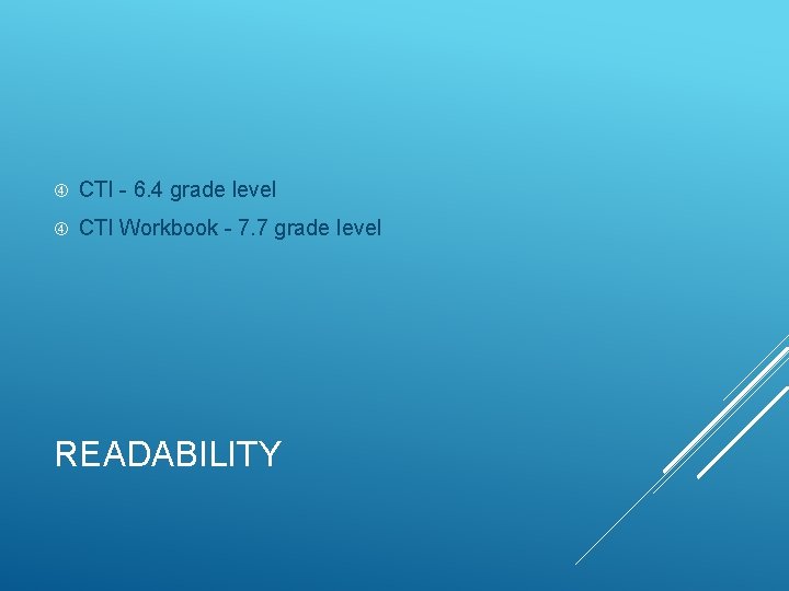  CTI - 6. 4 grade level CTI Workbook - 7. 7 grade level
