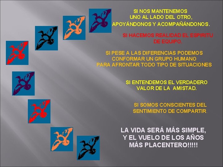 SI NOS MANTENEMOS UNO AL LADO DEL OTRO, APOYÁNDONOS Y ACOMPAÑÁNDONOS. SI HACEMOS REALIDAD