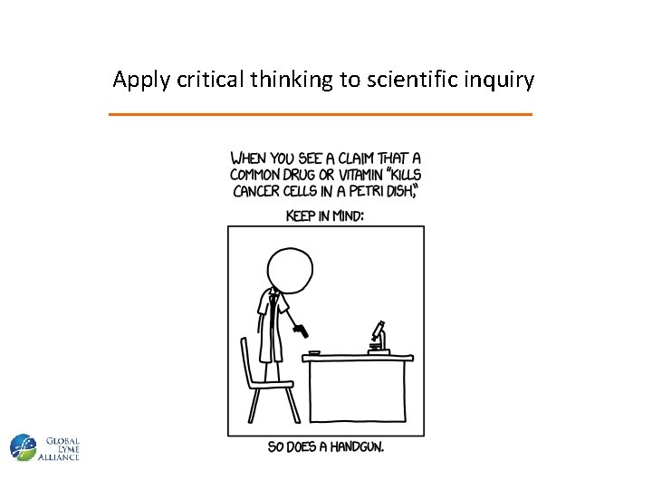 Apply critical thinking to scientific inquiry 