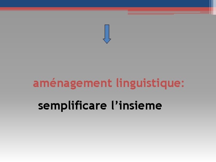 aménagement linguistique: semplificare l’insieme aménagement linguistique: semplificare l’insieme