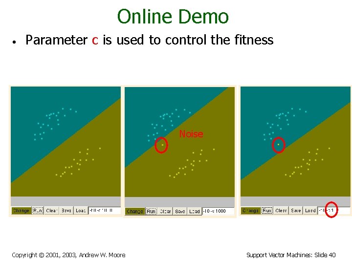 Online Demo • Parameter c is used to control the fitness Noise Copyright ©