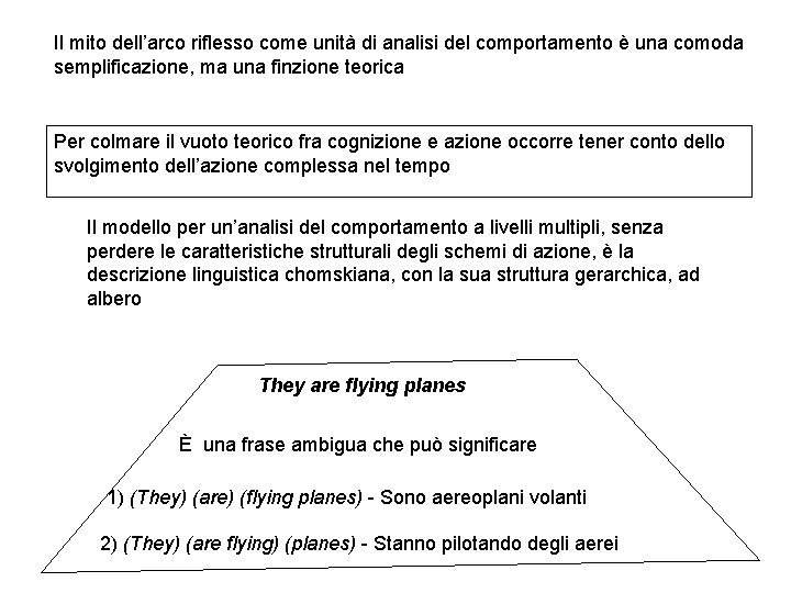 Il mito dell’arco riflesso come unità di analisi del comportamento è una comoda semplificazione, Il mito dell’arco riflesso come unità di analisi del comportamento è una comoda semplificazione,