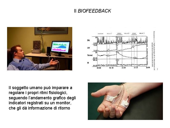 Il BIOFEEDBACK Il soggetto umano può imparare a regolare i propri ritmi fisiologici, seguendo Il BIOFEEDBACK Il soggetto umano può imparare a regolare i propri ritmi fisiologici, seguendo