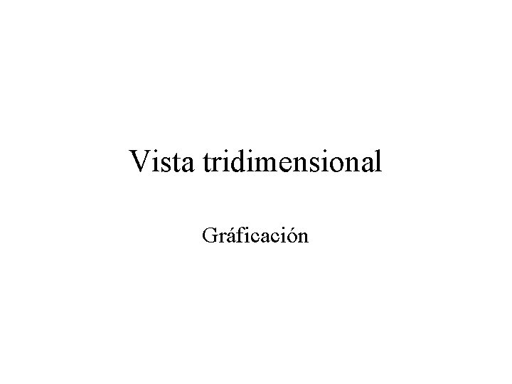 Vista tridimensional Gráficación 