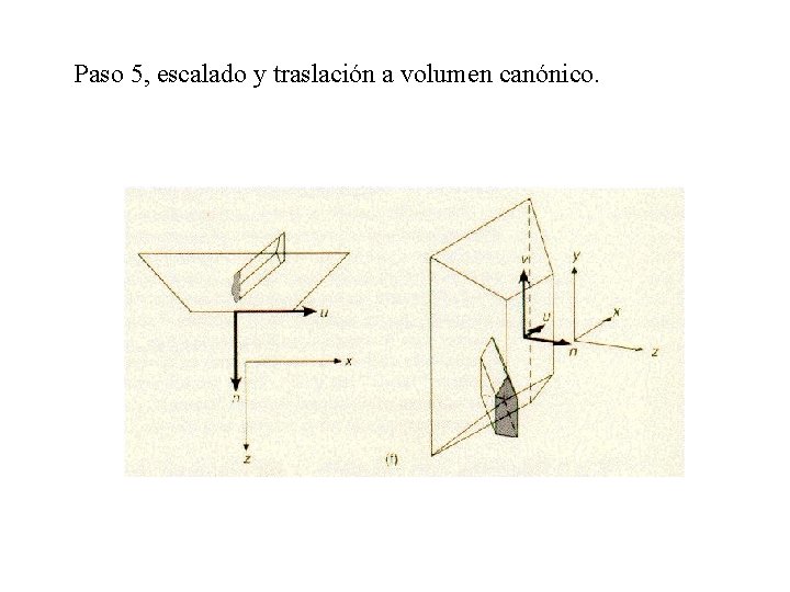 Paso 5, escalado y traslación a volumen canónico. 