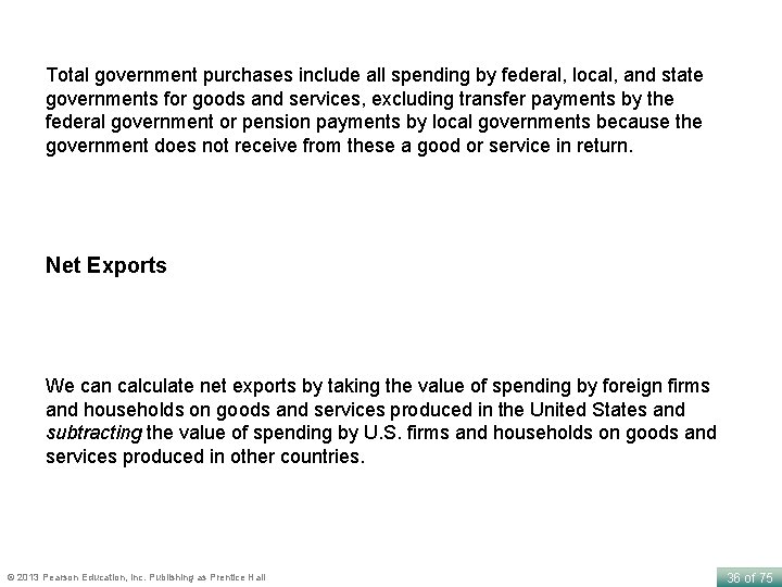 Total government purchases include all spending by federal, local, and state governments for goods
