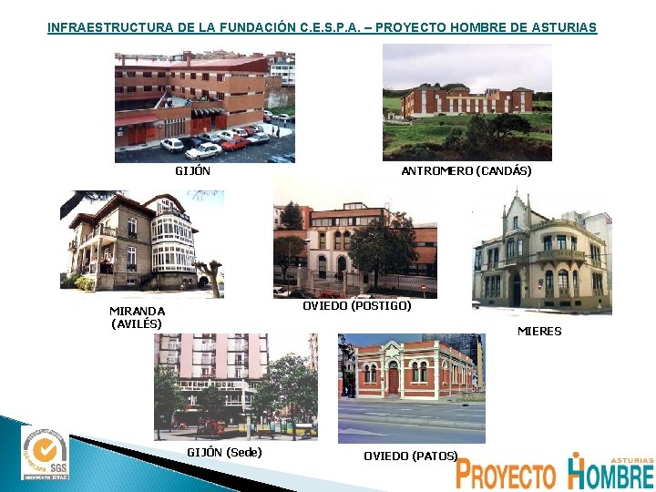 INFRAESTRUCTURA DE LA FUNDACIÓN C. E. S. P. A. – PROYECTO HOMBRE DE ASTURIAS INFRAESTRUCTURA DE LA FUNDACIÓN C. E. S. P. A. – PROYECTO HOMBRE DE ASTURIAS