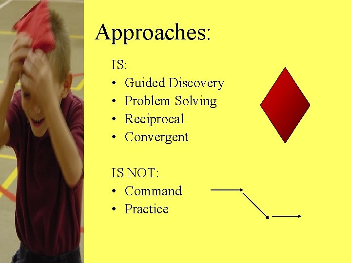 Approaches: IS: • Guided Discovery • Problem Solving • Reciprocal • Convergent IS NOT: