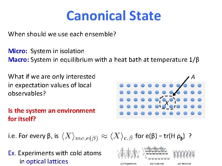 Canonical State When should we use each ensemble? Micro: System in isolation Macro: System