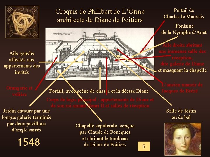 Croquis de Philibert de L’Orme architecte de Diane de Poitiers Fontaine de la Nymphe