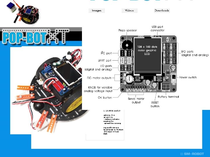  click on the images to enlarge POPBOT-XT Features: • ATmel ATmega 32 U