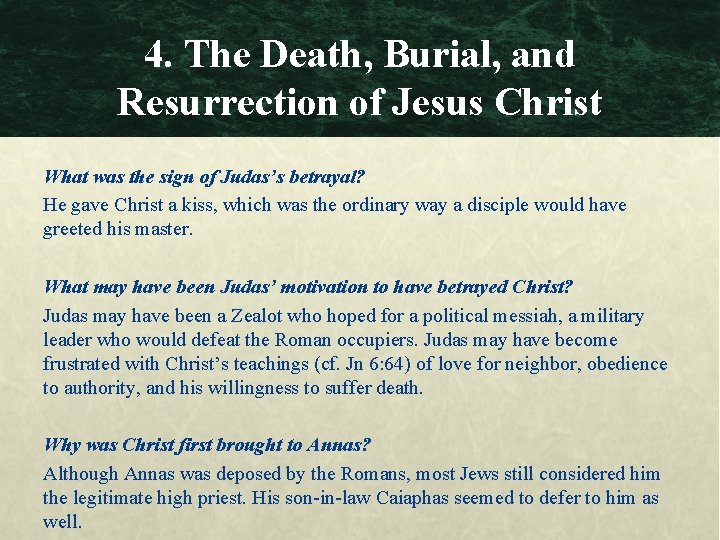 4. The Death, Burial, and Resurrection of Jesus Christ What was the sign of