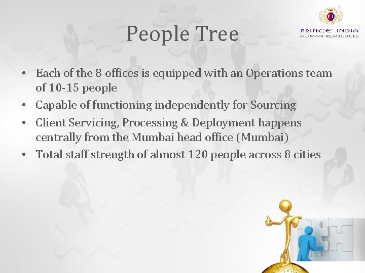 People Tree • Each of the 8 offices is equipped with an Operations team