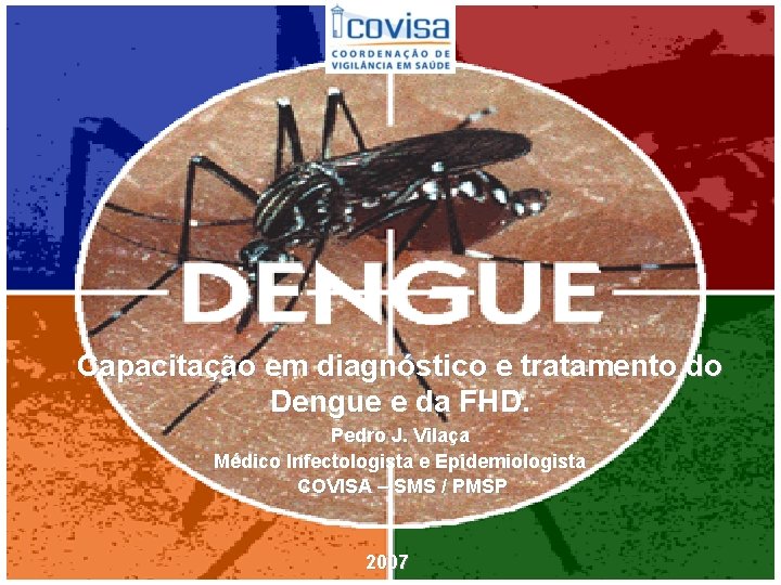 Capacitação em diagnóstico e tratamento do Dengue e da FHD. Pedro J. Vilaça Médico Capacitação em diagnóstico e tratamento do Dengue e da FHD. Pedro J. Vilaça Médico