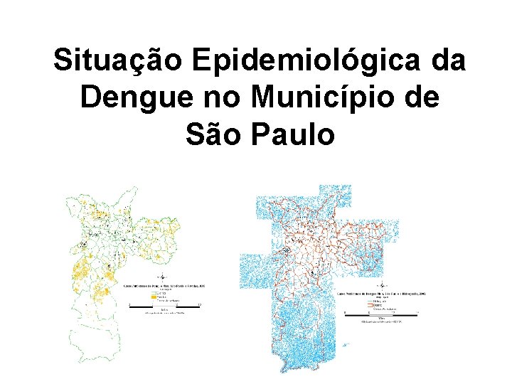 Situação Epidemiológica da Dengue no Município de São Paulo Situação Epidemiológica da Dengue no Município de São Paulo
