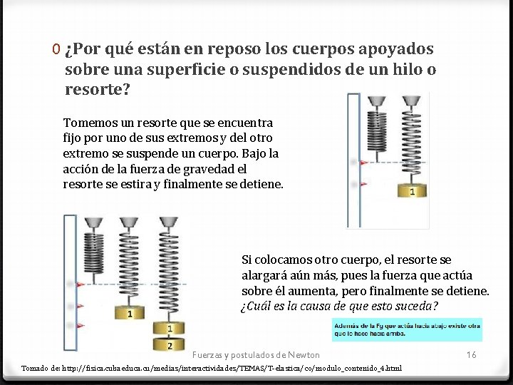 0 ¿Por qué están en reposo los cuerpos apoyados sobre una superficie o suspendidos