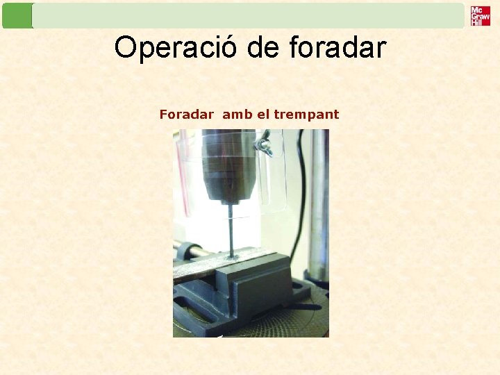 Operació de foradar Foradar amb el trempant 