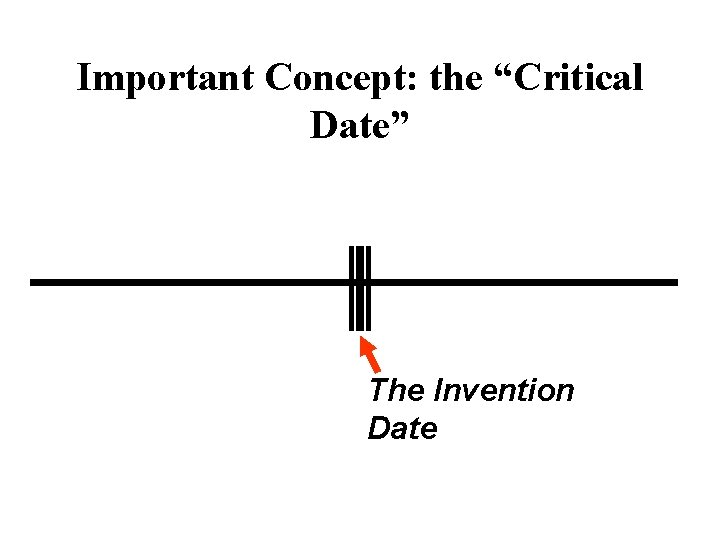 Important Concept: the “Critical Date” The Invention Date 