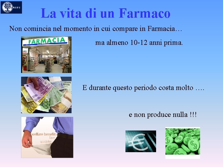 La vita di un Farmaco Non comincia nel momento in cui compare in Farmacia…