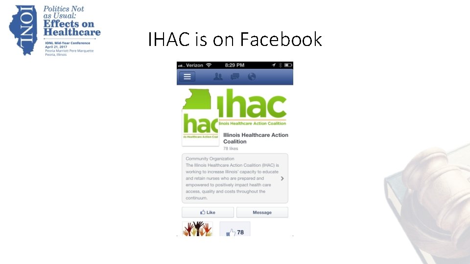 IHAC is on Facebook 