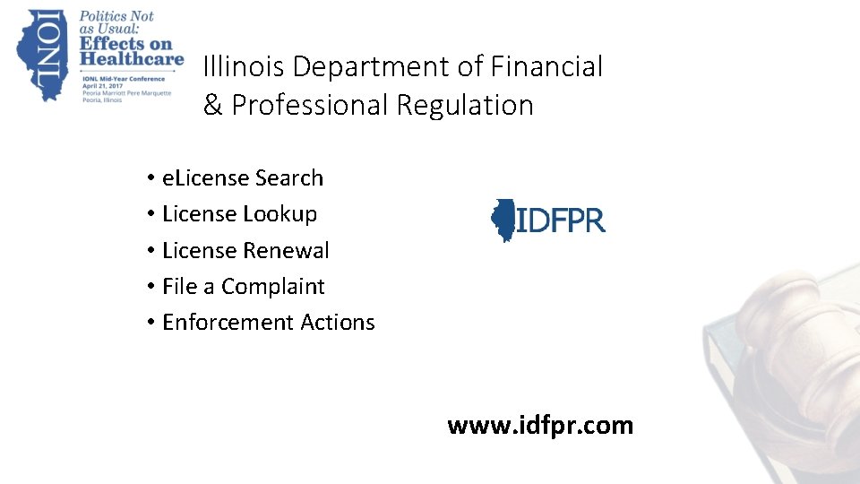 Illinois Department of Financial & Professional Regulation • e. License Search • License Lookup