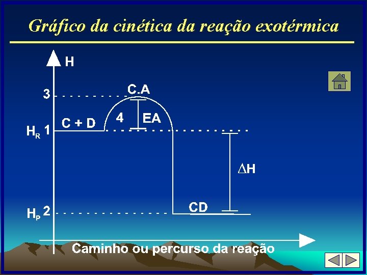 Gráfico da cinética da reação exotérmica 