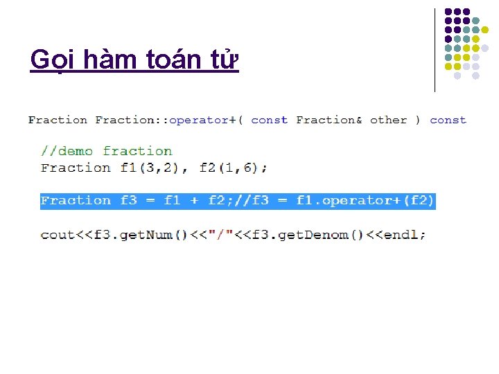 Gọi hàm toán tử 