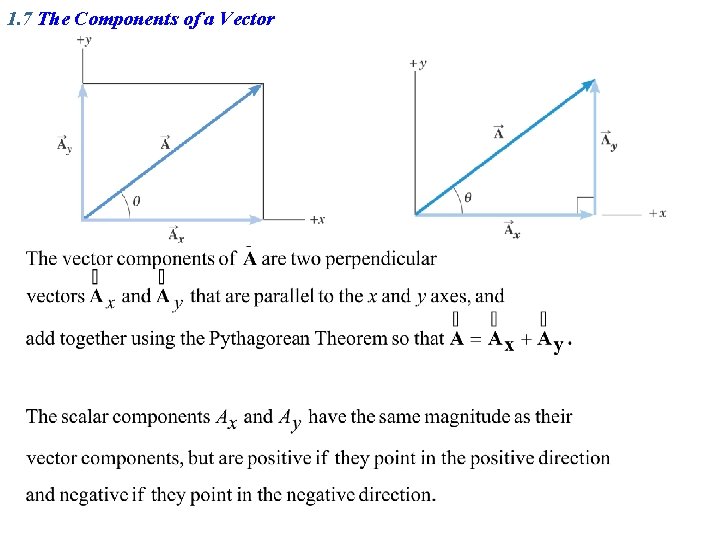 1. 7 The Components of a Vector 