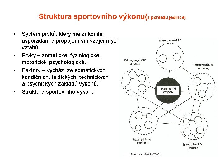 Struktura sportovního výkonu(z pohledu jedince) • • Systém prvků, který má zákonité uspořádání a