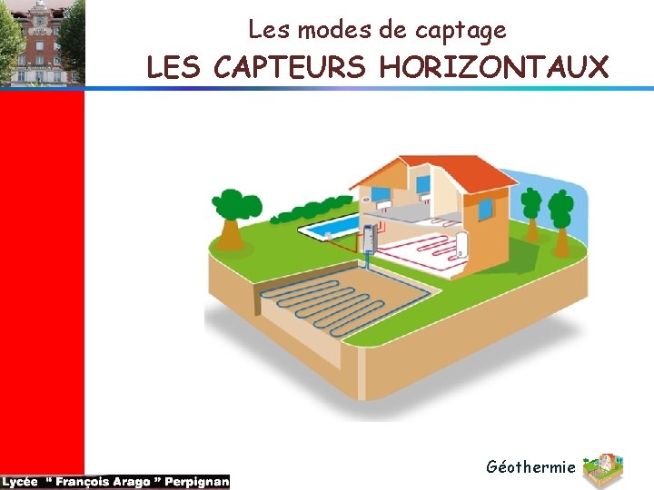 Les modes de captage LES CAPTEURS HORIZONTAUX Géothermie 