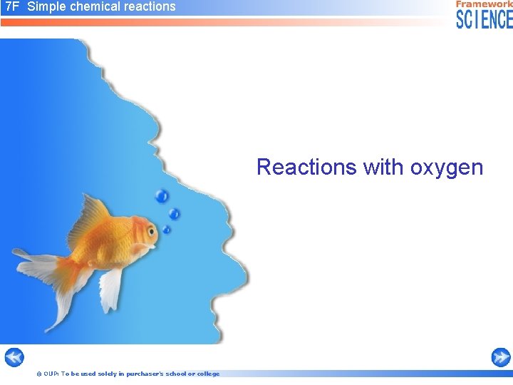 7 F Simple chemical reactions Reactions with oxygen © OUP: To be used solely