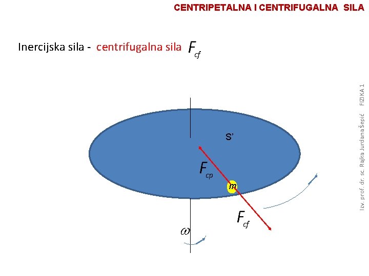 CENTRIPETALNA I CENTRIFUGALNA SILA S’ m w Izv. prof. dr. sc. Rajka Jurdana Šepić