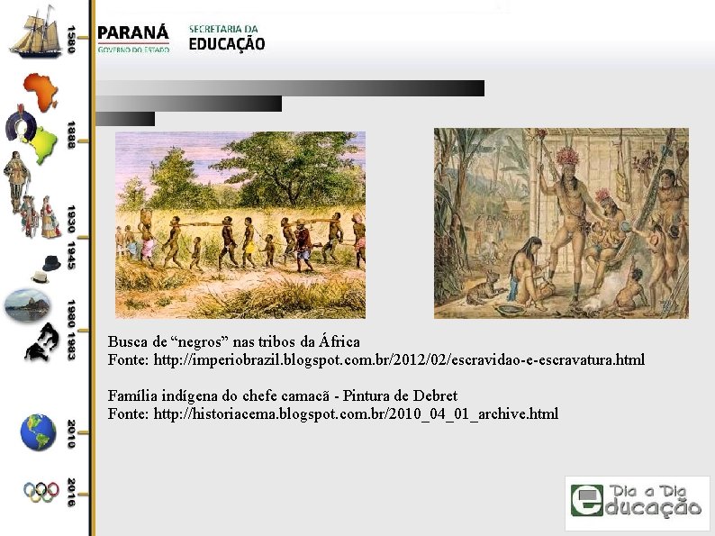 Busca de “negros” nas tribos da África Fonte: http: //imperiobrazil. blogspot. com. br/2012/02/escravidao-e-escravatura. html