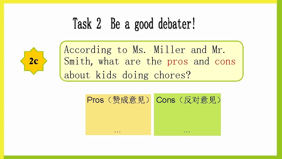 2 c According to Ms. Miller and Mr. Smith, what are the pros and