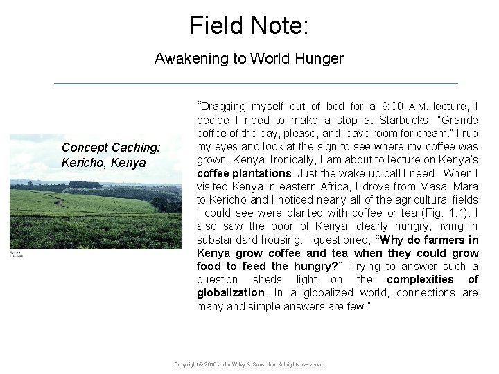 Field Note: Awakening to World Hunger “Dragging myself out of bed for a 9: