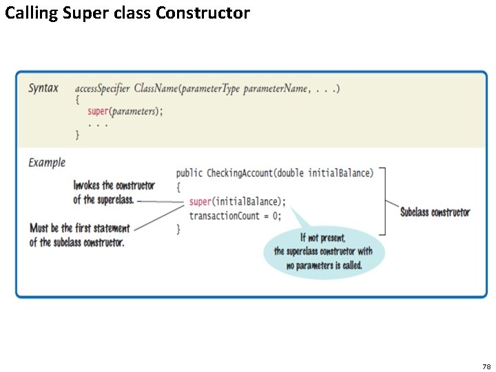 Calling Super class Constructor 78 