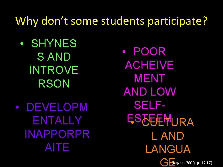 Why don’t some students participate? • SHYNES S AND INTROVE RSON • DEVELOPM ENTALLY Why don’t some students participate? • SHYNES S AND INTROVE RSON • DEVELOPM ENTALLY