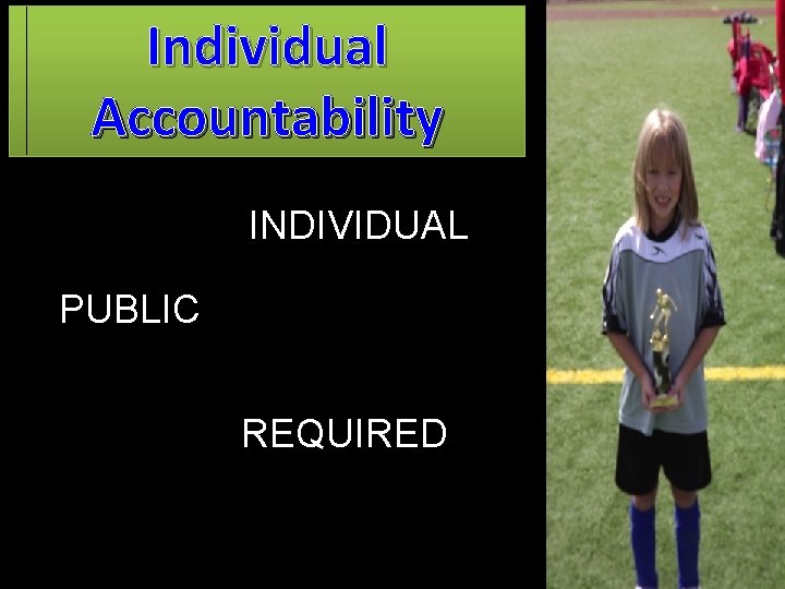 Individual Accountability INDIVIDUAL PUBLIC REQUIRED Individual Accountability INDIVIDUAL PUBLIC REQUIRED