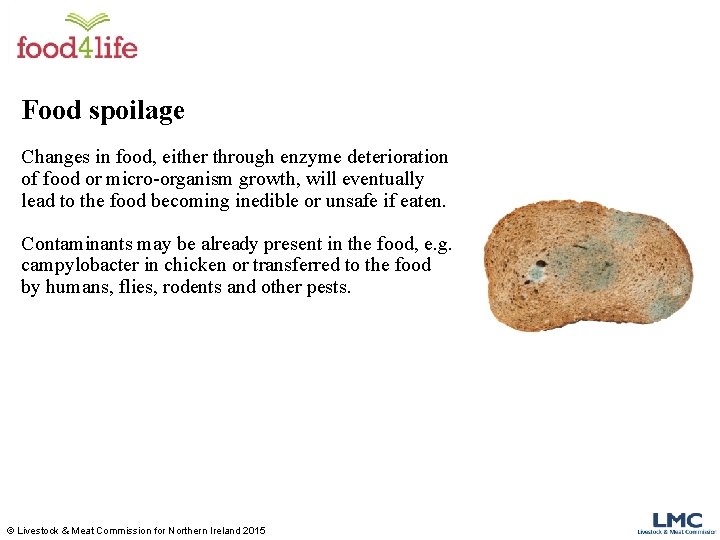 Food spoilage Changes in food, either through enzyme deterioration of food or micro-organism growth, Food spoilage Changes in food, either through enzyme deterioration of food or micro-organism growth,