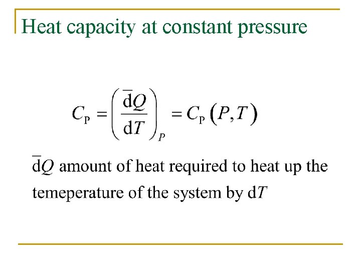 Heat capacity at constant pressure 