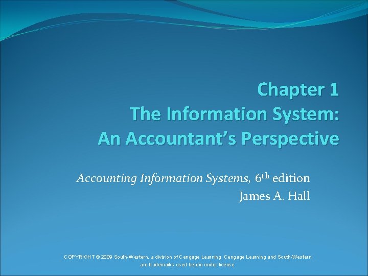 Chapter 1 The Information System An Accountants Perspective