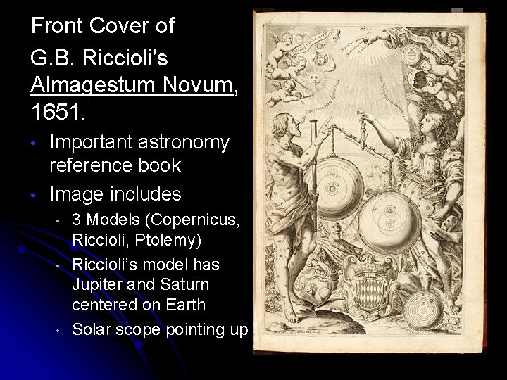 Front Cover of G. B. Riccioli's Almagestum Novum, 1651. • • Important astronomy reference Front Cover of G. B. Riccioli's Almagestum Novum, 1651. • • Important astronomy reference