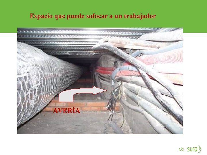 Espacio que puede sofocar a un trabajador AVERÍA ARP SURA 