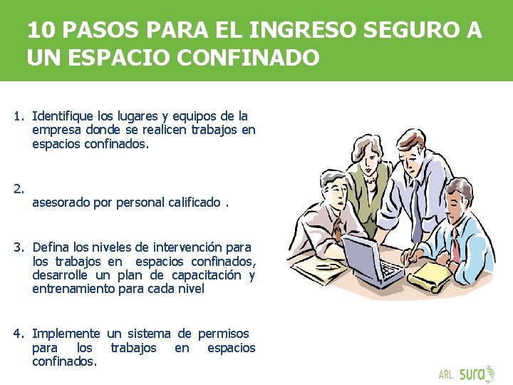 10 PASOS PARA EL INGRESO SEGURO A UN ESPACIO CONFINADO 1. Identifique los lugares