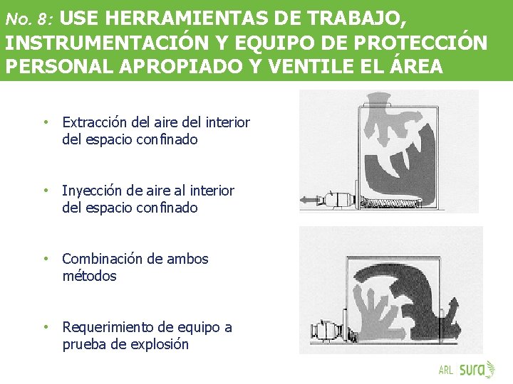 No. 8: USE HERRAMIENTAS DE TRABAJO, INSTRUMENTACIÓN Y EQUIPO DE PROTECCIÓN PERSONAL APROPIADO Y