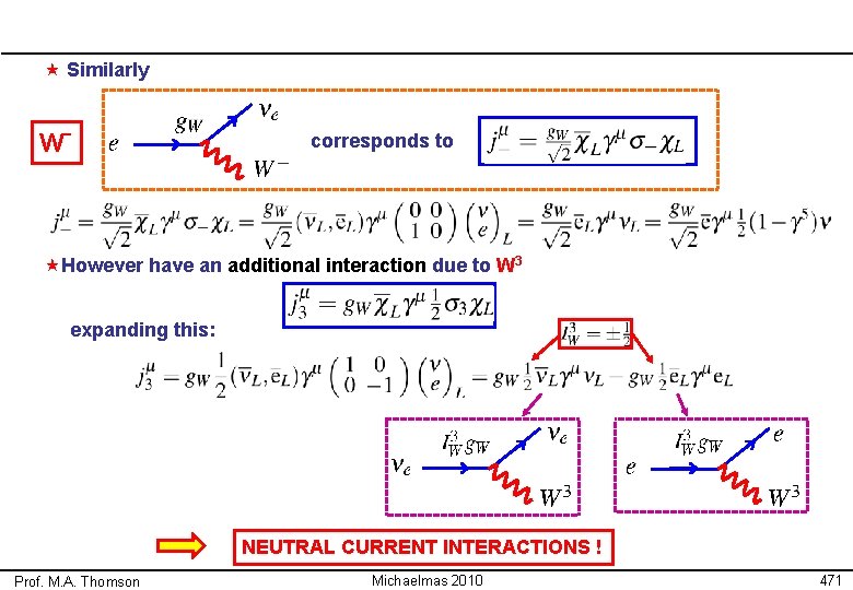  « Similarly W- corresponds to «However have an additional interaction due to W