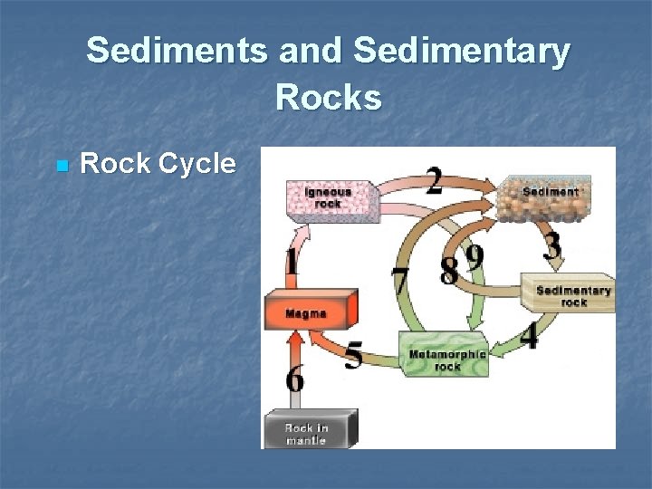 Sediments and Sedimentary Rocks n Rock Cycle 