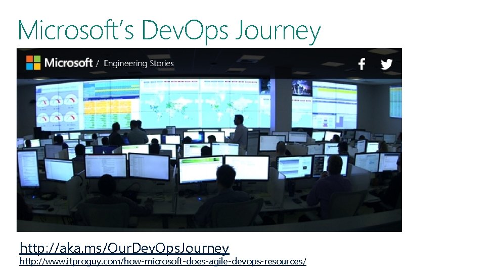 Microsoft’s Dev. Ops Journey http: //aka. ms/Our. Dev. Ops. Journey http: //www. itproguy. com/how-microsoft-does-agile-devops-resources/
